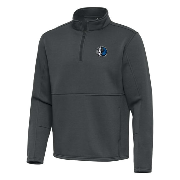 Men's Antigua Pewter Dallas Mavericks  Twist Quarter-Zip Pullover Top