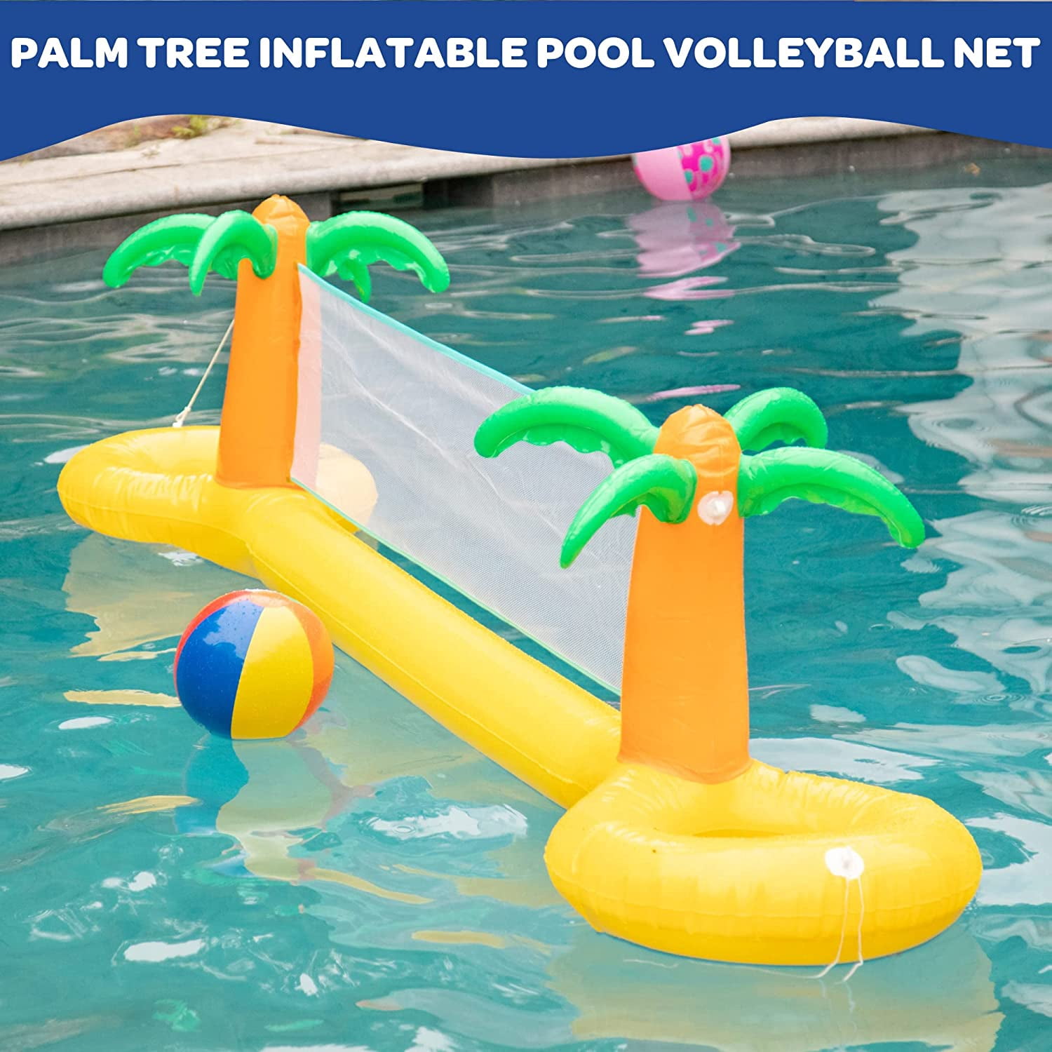 SCS Direct Inflatable Palm Tree Volleyball Inflatable Pool Game