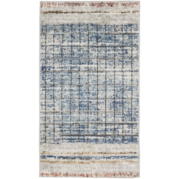 Nourison Concerto Contemporary Linear Indoor Area Rug Blue 2'2" x 3'9"