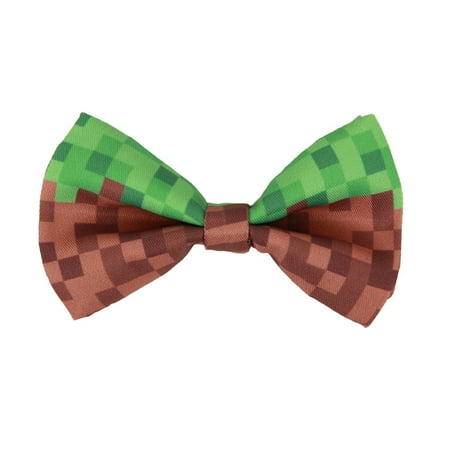 Pixel 8-Bit Adult Costume Green & Brown Bow Tie