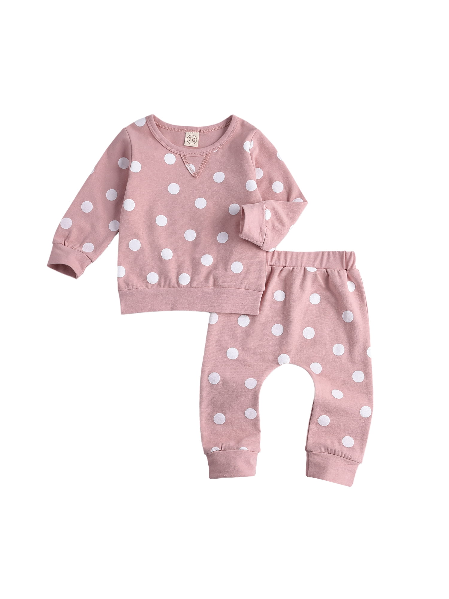 Izhansean by Izhansean Baby Girl Long Sleeve Sweatshirt & Pants Outfit Set 0-3 Months 2 Piece