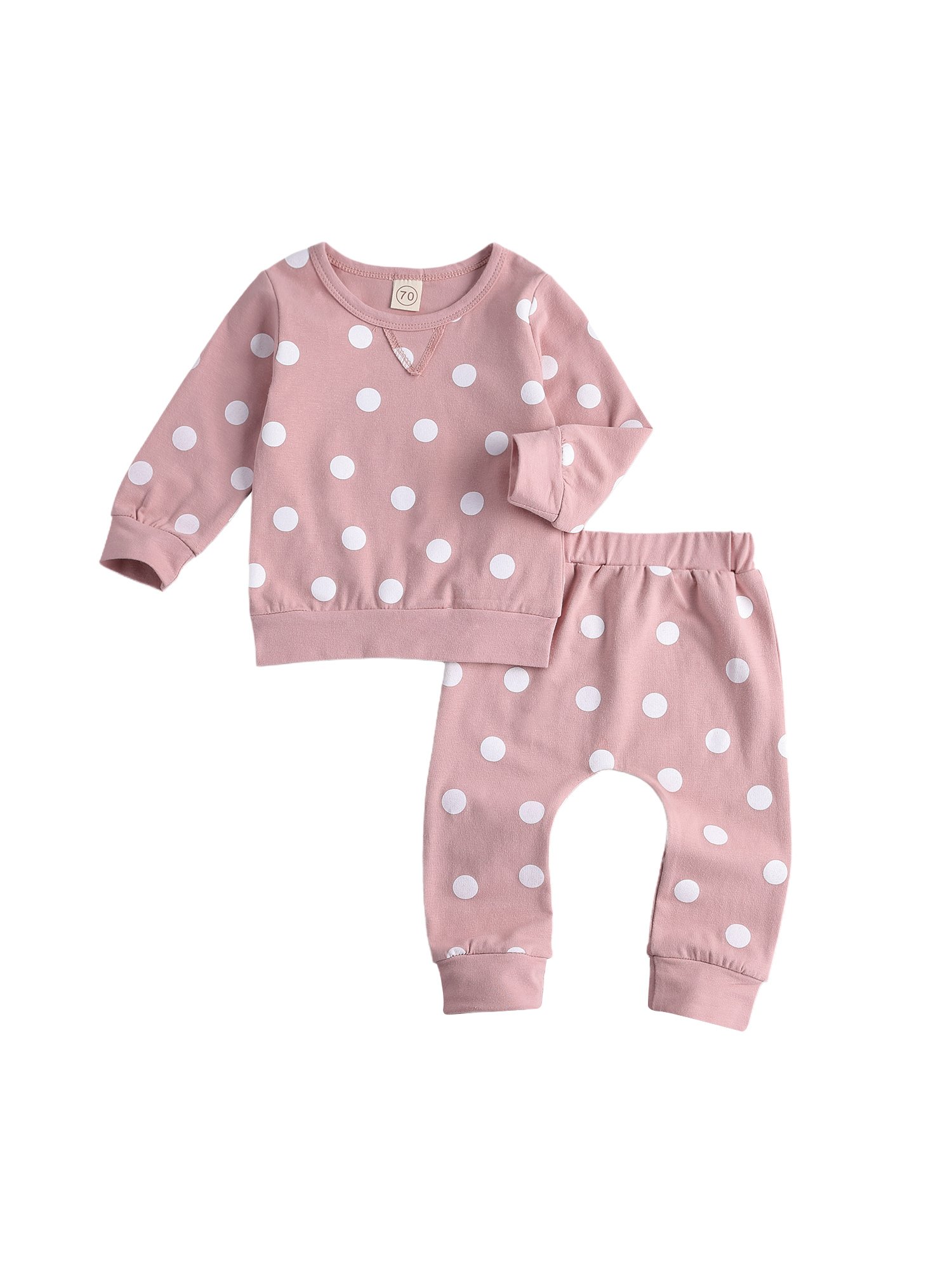 Izhansean Newborn Infant Baby Girl Clothes Set Long Sleeve Sweatshirts Tops Pants Outfits Pink 0-3 Months - image 3 of 7