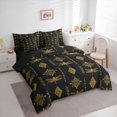 thumbnail image 3 of Feelyou Dragonfly Bedding Comforter Set 7pcs, Yellow Boho Aztec Damask King Bedding Sets, 3 of 8
