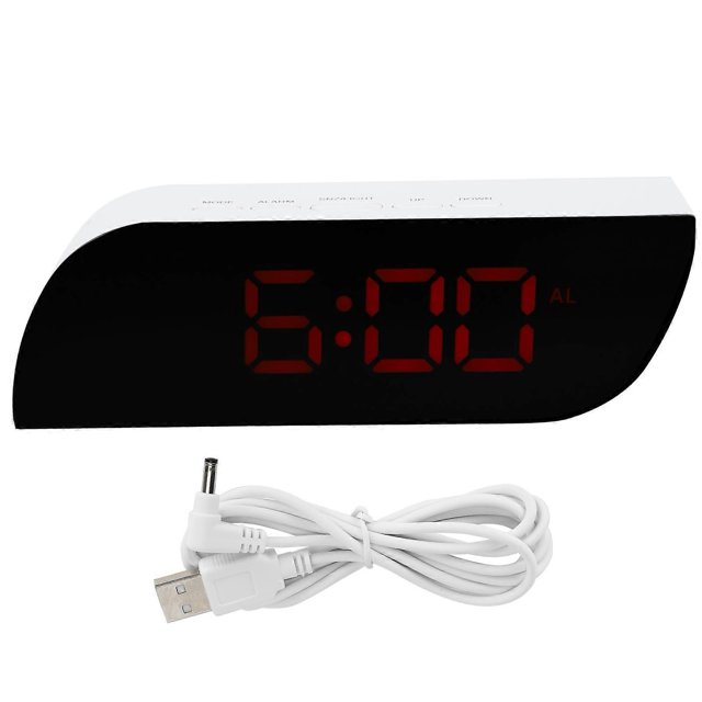 LED Digital Clock 12/24 Hour Conversion Adjustable Brightness Bedside Alarm Clock GHY-0801Red