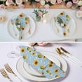 thumbnail image 3 of Blue Yellow Sunflower Cloth Napkins, Summer Botanical Farmhouse Floral Washable and Reusable Dinner Napkins Set of 2, Table Napkin for Kitchen Party Birthday Wedding Hotel Housewarming 20"x20", 3 of 9