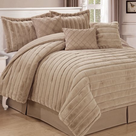 Serenta Rabbit Faux Fur 7 Piece Comforter Sets