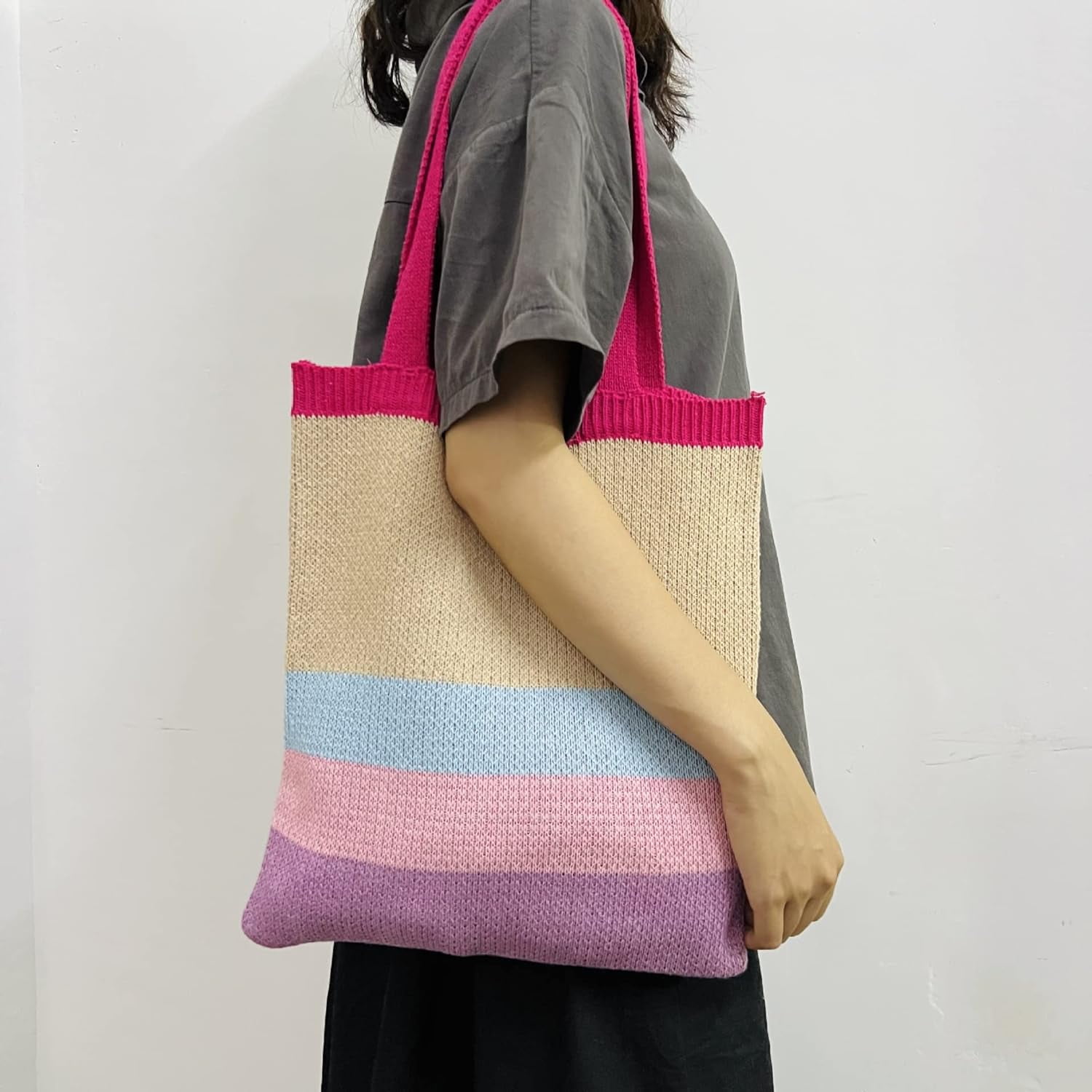 Kukuzhu Crochet Tote Bag Aesthetic Tote Bag Aesthetic Y2k Tote Bag Aesthetic Y2k Cute Tote Bags Aesthetic