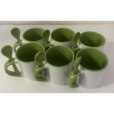 12 oz Inner and Handle Color Sublimation Ceramic Mug with Spoon