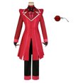 thumbnail image 3 of Peluca de disfraz de Cosplay de HOLOUN Haz Hotel Anime Alastor, red de rosas, fibra sintética, tamaño ajustable, regalo de Halloween para convención de disfraces, 3 of 5