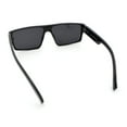 thumbnail image 7 of Kush Mens Bold Angle Flat Top Square Rectangle All Black Plastic Sunglasses Silver Logo, 7 of 7