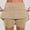 Khaki, variant on Women's Stripe Print Shorts with Skirt Lightweight High Waist Skinny Shorts with Pockets Joggers Fitness Short Pants,Red-a,S