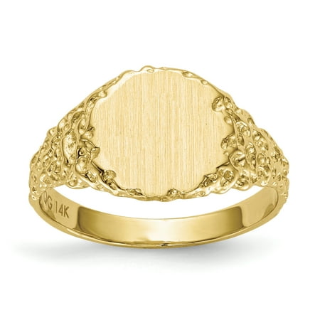 14k Yellow Gold 8.5x9.5mm Closed Back Signet Band Ring Size 6.00 Gifts For Women For Her
