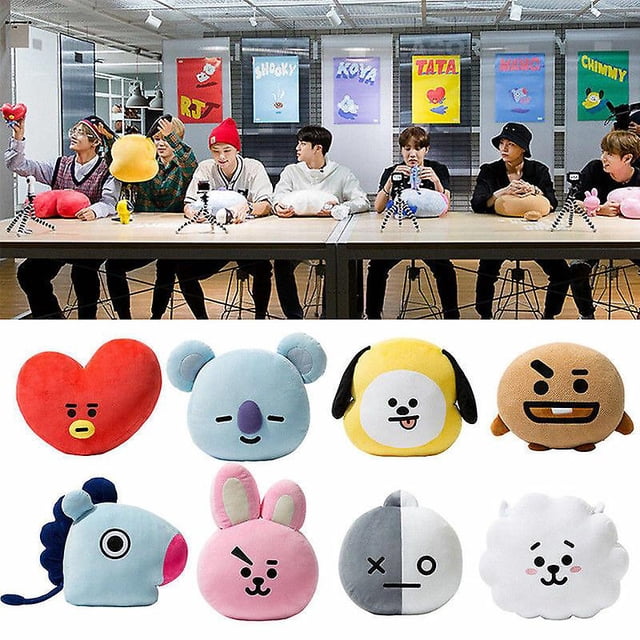 Hot Bts Bt21 Tata Shooky Rj Plush Toy Suga Cooky Pillow Doll Sofa Cushion Dolls zhangyuxiang LED