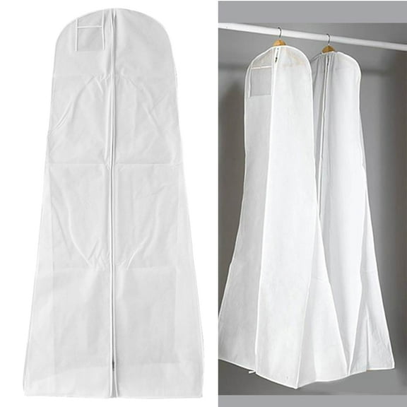 WORGEOUS Wedding Dress Garment Bag Fishtail Wedding Dress Storage Bag White 1Pc 67x20x16in