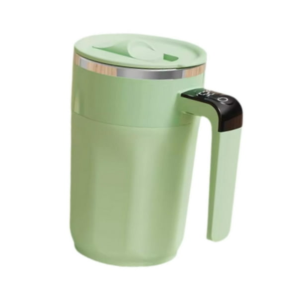 Taza de café con agitación automática, taza mezcladora automática, taza de té, carga eléctrica para bebidas verde claro
