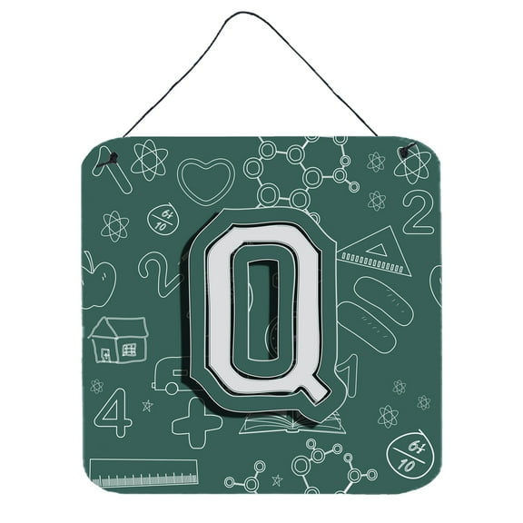 Carolines Treasures CJ2010-QDS66 Letter Q Back to School Initial Wall or Door Hanging Prints 6HX6W multicolor