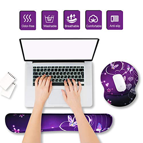 Ergonomic Gel Mousepad Non-Slip Rubber Base Home ArtSo Upgraded Wrist Rest Support for Mouse Pad & Keyboard Office Pain Relief & Easy Typing Cushion with Neoprene & Soft Memory Foam 3D Basketball