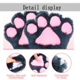 thumbnail image 3 of Juego de 5 piezas de disfraz de gato: orejas de gato y collar de cola, guantes de 2 patas para accesorios de disfraces de Halloween, 3 of 5