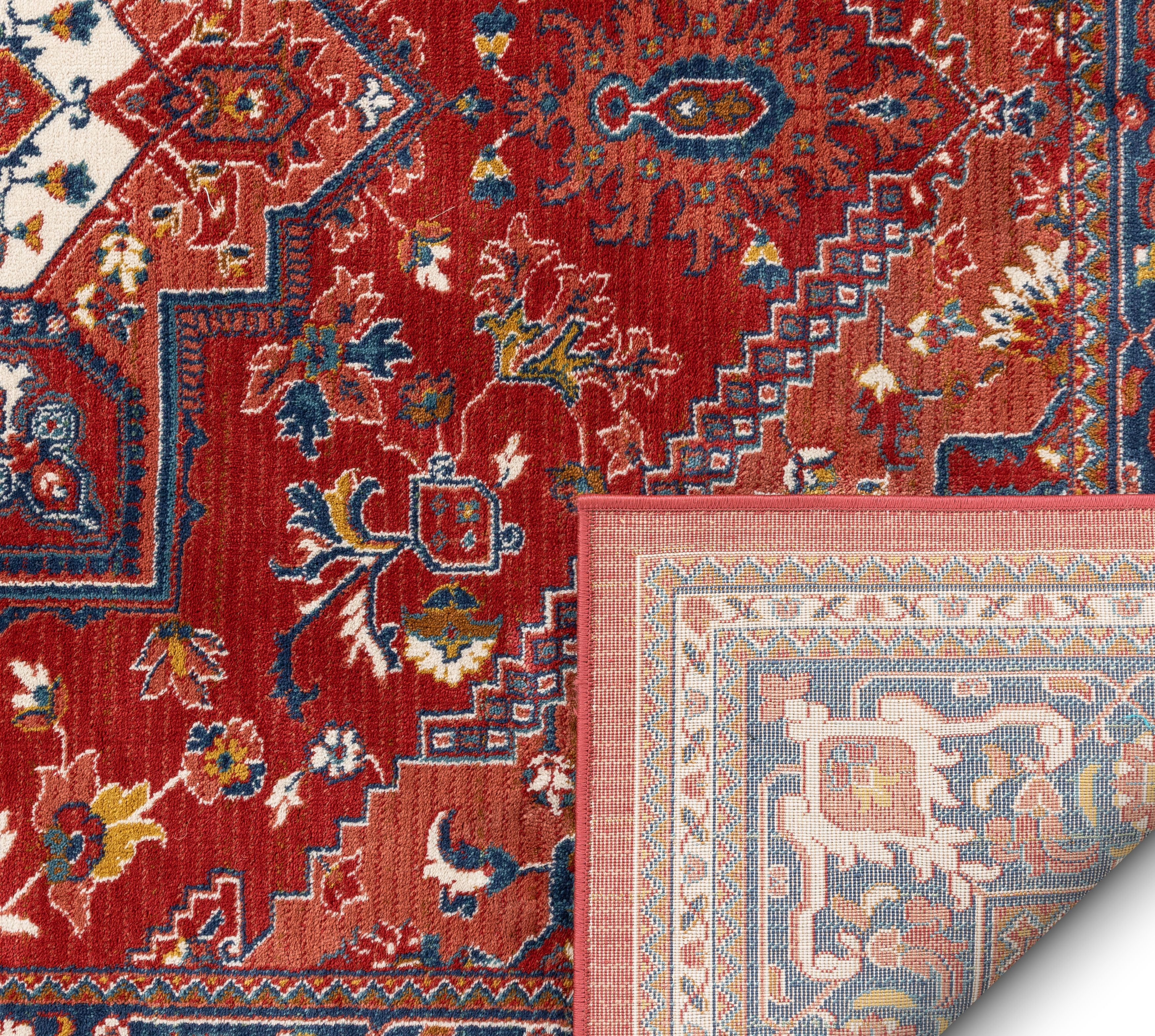 Well Woven TU-90-5 Tulsa Jackie Crimson Traditional Medallion Area Rug - 5 ft. 3 in. x 7 ft. 3 in.