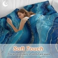 thumbnail image 4 of Blue and Gold Marble Bedding Duvet Cover Set Twin Size 4 Pieces Modern Abstract Ocean Blue Gradient Bedding Set with Zipper Closure, 1 Comforter Cover 68x86 Inches 1 Flat Sheet & 2 Pillow Cases, 4 of 7