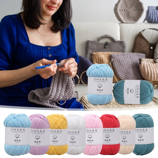 Vaidha 4 Strands Of Combed Milk Cotton Thread Diy Doll Cotton Crochet Thread Wool Ball