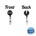 thumbnail image 3 of Stay Pawsitive Positive Black White Paw Prints Retractable Reel ID Badge Key Card Name Tag Holder with Clip, 3 of 7