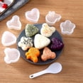 thumbnail image 1 of Sushi Mold, 6pcs Rice Ball Mold and Rice Spoon, Kawaii Rice Ball Mold, Kids Lunch Box DIY Non-stick Rice Ball Mold, 1 of 5