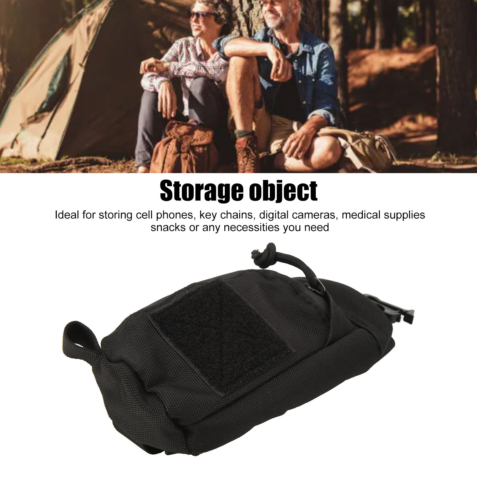 Pochette Accessoire Pour Sangle De Sac à Dos Haofy - Grande Capacité, Fermeture Éclair, Idéale Randonnée