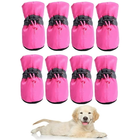 8PCS Dog Boots for Small to Large Dogs Paw Protector Rugged Non Slip with Reflective Straps Pet Shoes