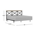 thumbnail image 6 of Hillsdale Furniture Ashford Oak Finish Wood and Black Metal King Headboard with Bed Frame, 6 of 10