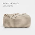 thumbnail image 2 of Comfort Canopy 100% Cotton Waffle Textured Bed Blanket - Ultra Soft & Breathable, Tan, Queen, 2 of 9