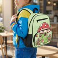thumbnail image 3 of Jeiento Frog Kids Toddler Backpack for Preschool, Mushroom 13.5 Inch Lightweight School Bag for 2-5 Year Old, Bookbag with 2 Front & 2 Mesh Side Pockets, Green, 3 of 7
