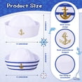 thumbnail image 3 of Gorra de capitán de barco SATINIOR, color azul marino, para adulto, 3 of 7