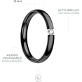 thumbnail image 2 of Anillos de Promesa Acero Inoxidable con piedra central. Anillos de Mujer resistentes Xtellar negro, 2 of 4