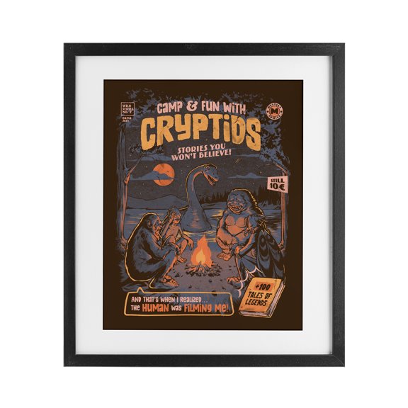 Stupell Industries Cryptid Camp Humor Black Framed Print Under Glass, design by EduEly Designs