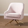 thumbnail image 3 of Baxton Studio Amaya Velvet Lounge Chair in Light Pink and Gold, 3 of 9
