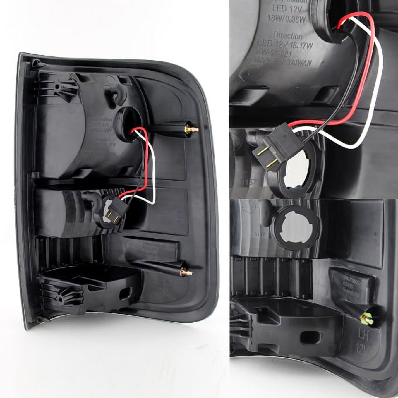 AKKON - For 04-08 Ford F150 F-150 Pickup Truck Styleside Model Black Smoked LED Tail Lights Brake Lamps Pair