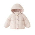 thumbnail image 2 of XXWXYD Toddler Girls Winter Puffer Jacket Zip Up Hooded Windproof Down Coat Warm Solid Padded Pocket Outerwear Kids Jacket, 2 of 9
