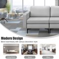 thumbnail image 5 of Costway Modern Modular 3-Seat Sofa Couch with Side Storage Pocket & Metal Leg Light Grey, 5 of 9