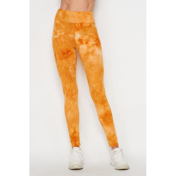 Buttery Smooth Tie Dye High Waisted Leggings Orange L/XL