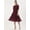 Burgundy, variant on Women’s Solid Poly Georgette Round Ruffled Neck 3/4th Sleeves Knee length Tiered Hem Light Weighted Casual Summerwear Beachwear Partywear All Purpose One Piece Dress