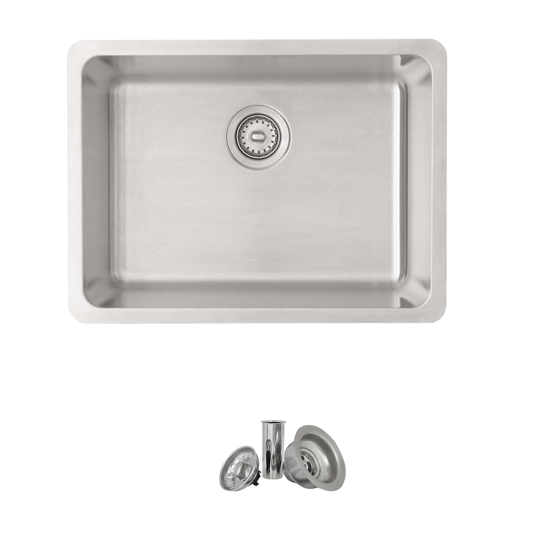 Stylish Dual Mount 23" Stainless Steel Single-Bowl Kitchen Sink with 1 Accessorie S-203T