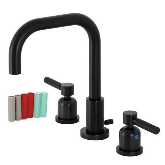 Kingston Brass FSC8930DKL Robinet de Salle de Bain Kaiser Répandu avec Laiton Pop-Up & 44; Noir Mat