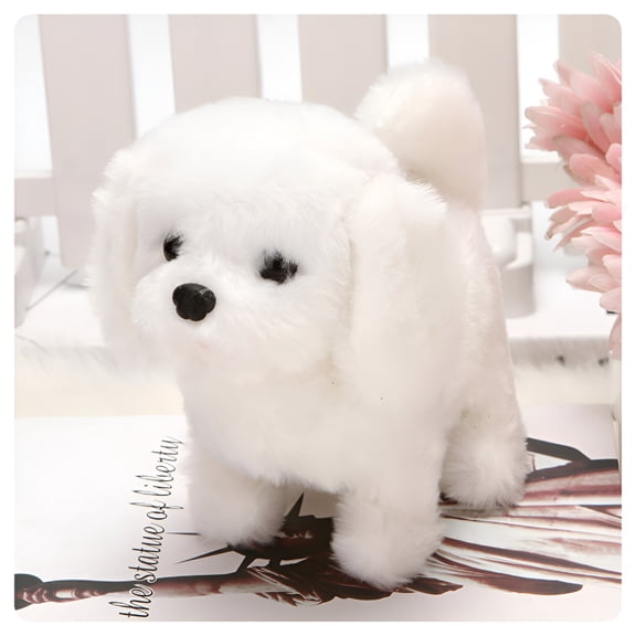 BESTSKY Realistic Walking & Barking Toy Puppy - Interactive Educational Pet Toy for Kids, Lifelike Furry Dog with Sound & Motion, Requires 2 Aa Batteries (Not Included)