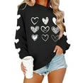 thumbnail image 6 of Fnooota Women Valentine's Day Sweatshirts, Pullover Casual Graphic Crew Neck Long Sleeve Tops Black Size XS, 6 of 7