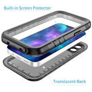 SPORTLINK Waterproof Case for iPhone 12 Mini Full Body Shockproof Dustproof Phone Screen Protector Rugged Cover 5.4 inch - Frosted Black