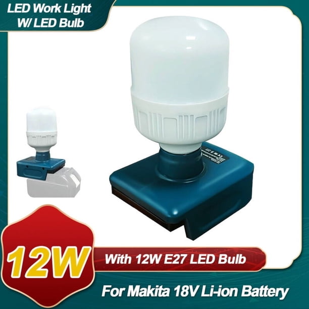 Luz de Trabajo LED Inalámbrica de 12W Adecuada para Linterna con Bombilla LED de Mano con Batería Makita de 18V, para Situaciones de Emergencia de Acampada Al Aire Libre