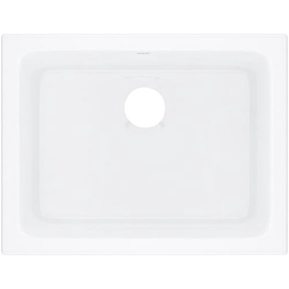 Rohl Allia 24" Fireclay Single Bowl Undermount Kitchen Or Laundry Sink in White - 6347-00