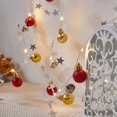 thumbnail image 3 of KEINXS 20 LED Christmas String Lights  7 ft Pinecone Red Berry Bell  Garland with Lights Battery Operated Fairy String Lights with Pine Cone Indoor Outdoor Holiday Christmas New Year Part, 3 of 9