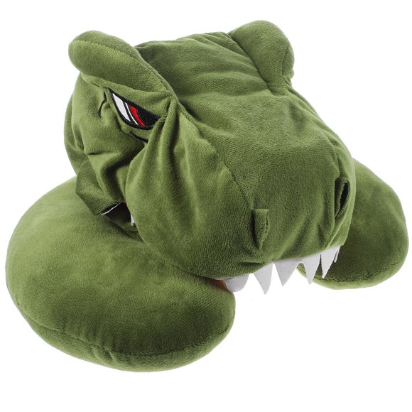 IFANLANDOR Dinosaur Travel Pillow Plush Neck Pillow Green Light Blocking 1Set